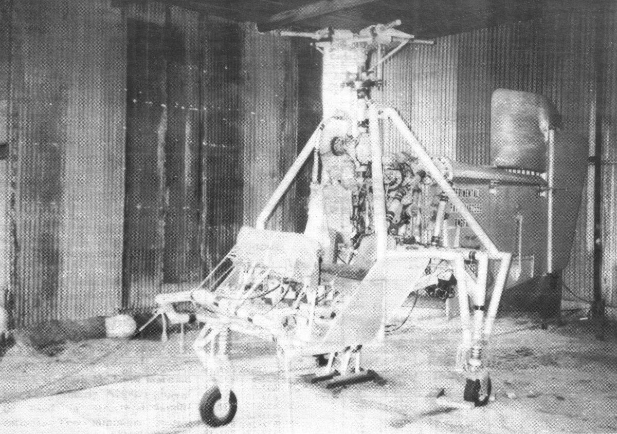 Unknown experimental helicopter found in shed