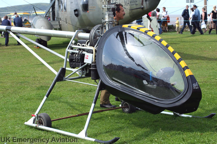 The BUG Mark 1 Helicopter under tethered flight