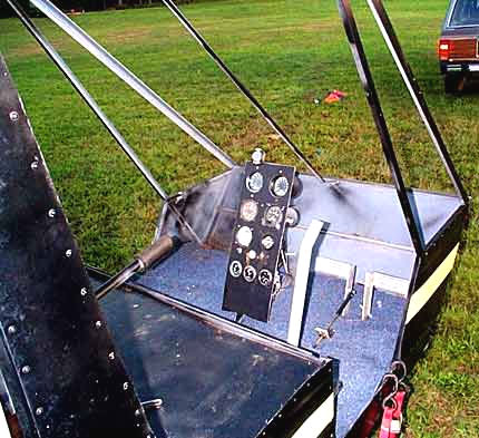 The instrument panel on the dusty helicopter