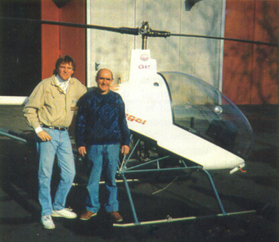 Glen Ryersen & Augusto Cicare with the Angel helicopter