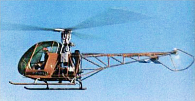 Cicare CH-2 helicopter flying