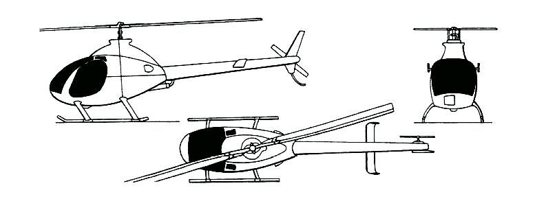 Rotorway Exec helicopter drawing