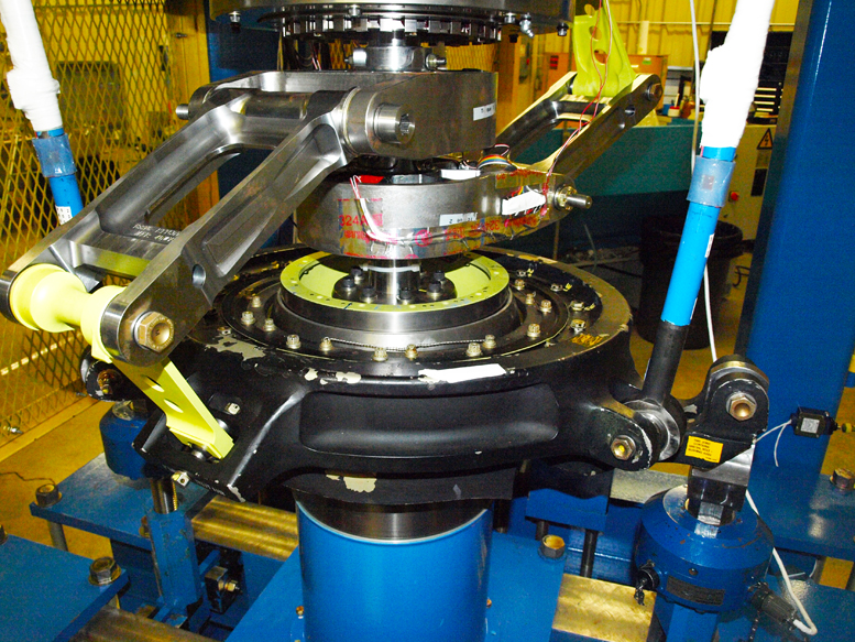 Helicopter swashplate in dynamic test stand