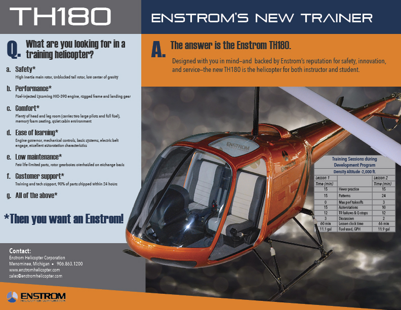 Enstrom TH180 helicopter