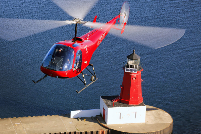 Enstrom helicopter coastal flying