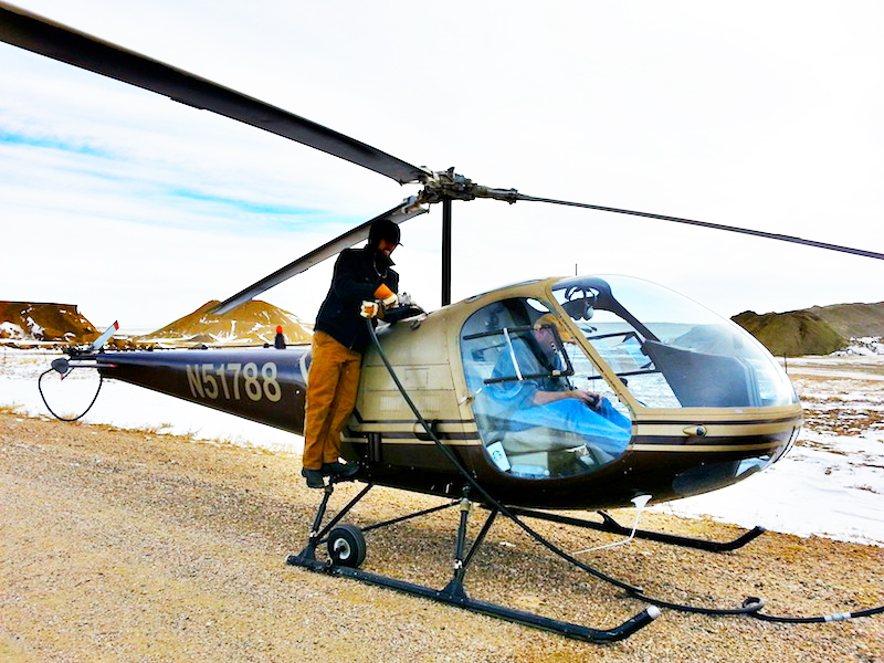 Refueling Enstrom helicopter