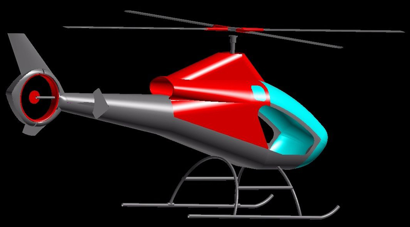 3D cad homebuilt helicopter design