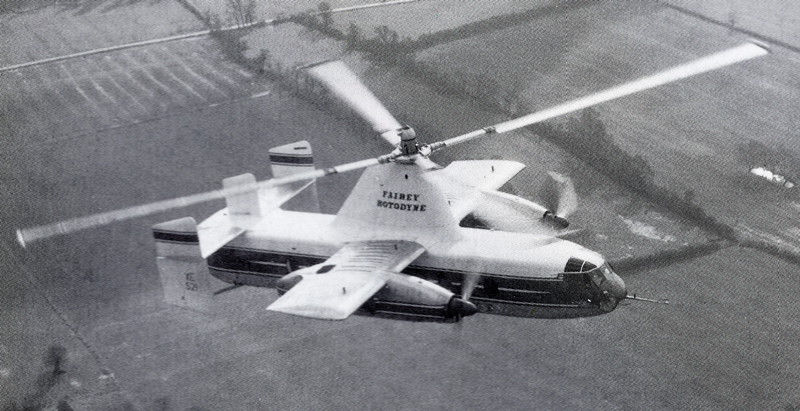 flying fairey rotodyne aircraft