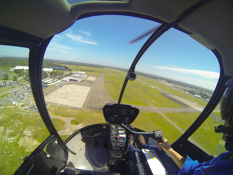 Helicopter pilot going solo