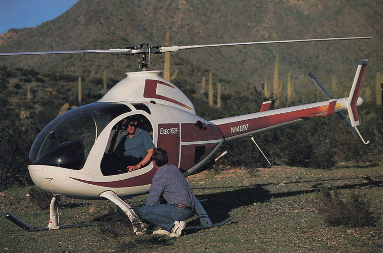 Rotorway helicopter test flight