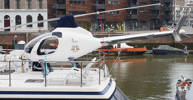 private kit helicopter on boat