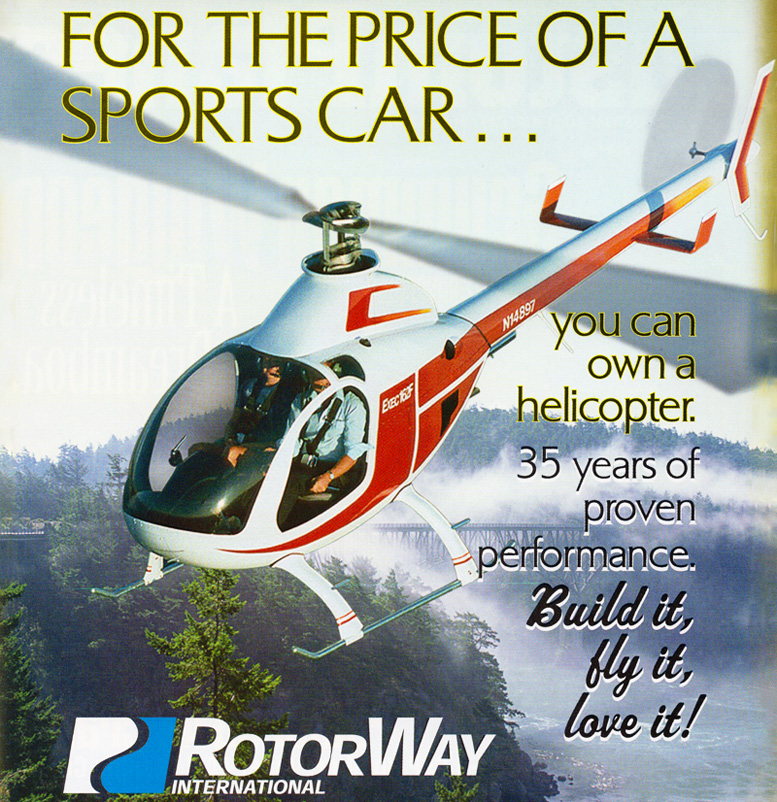 Rotorway 162 F Helicopter advertising