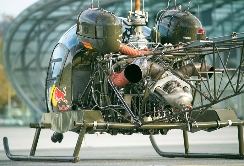 Red Bull Bell47G Turbine helicopter