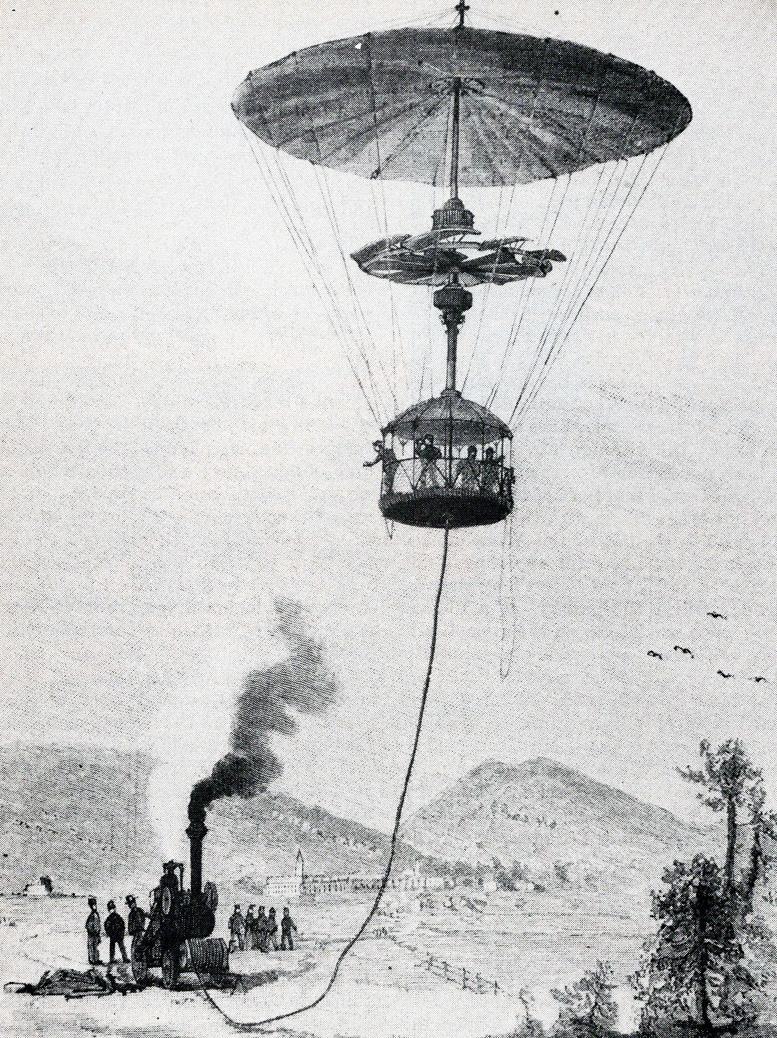 steam powered 1839 tethered helicopter