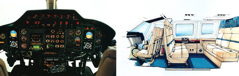 Bell 230 helicopter cockpit