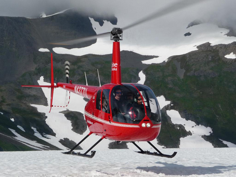 r44 helicopter snow