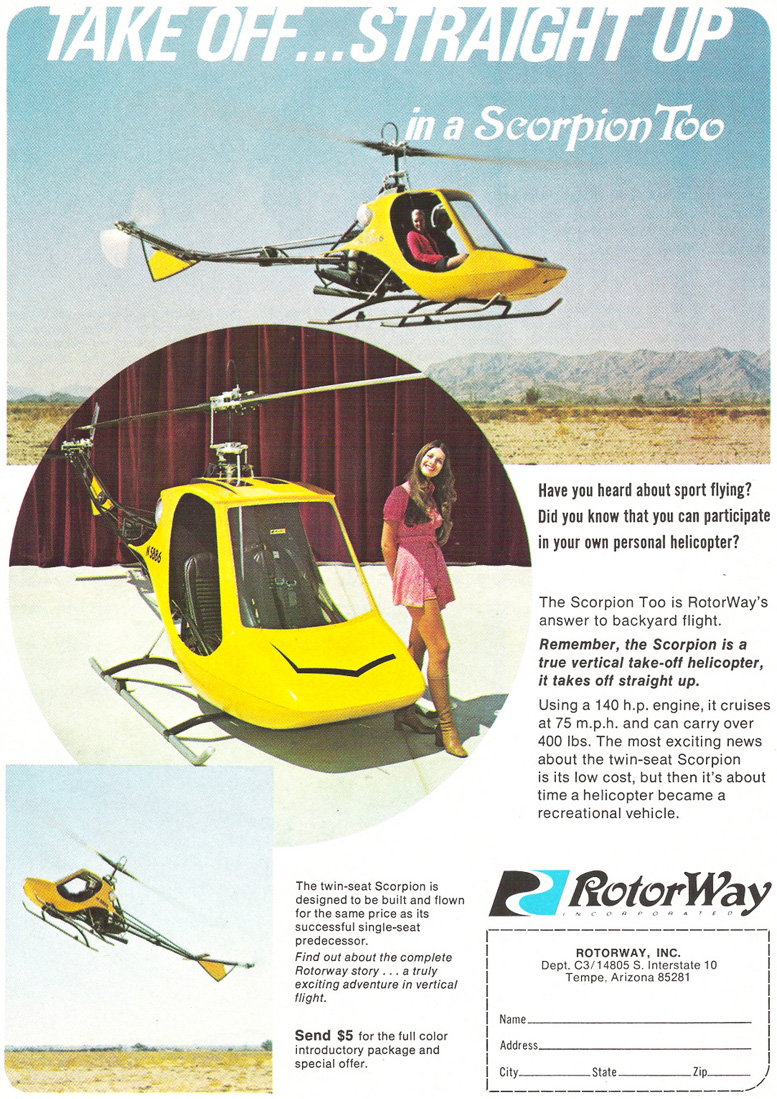 rotorway scorpion two helicopter 140 hp