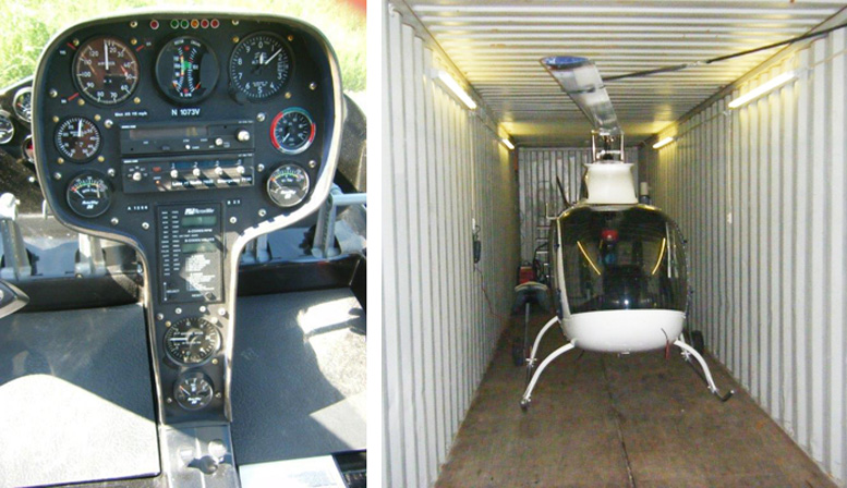 kit helicopter instruments and storage