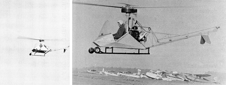 test flying experimental bee helicopter