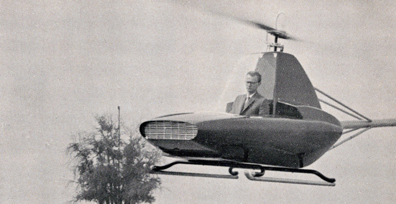 Schramm flys his Javelin helicopter design