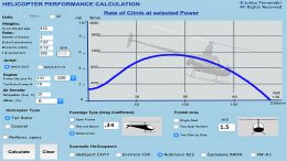 Helicopter design performance calculations